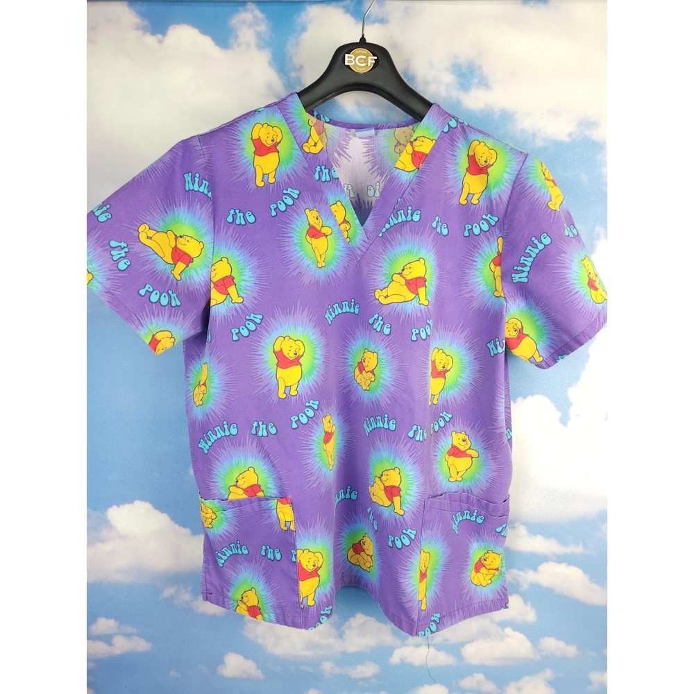 Disney Winnie The Pooh Purple Scrub Top Size 3XL